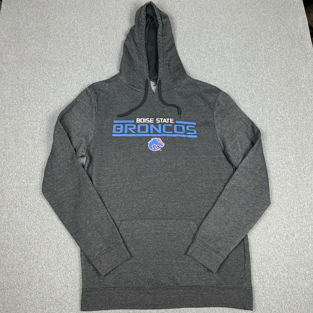 Colosseum Boise State Broncos Hoodie Mens L Gray Pullover Hooded Sweatshirt NCAA